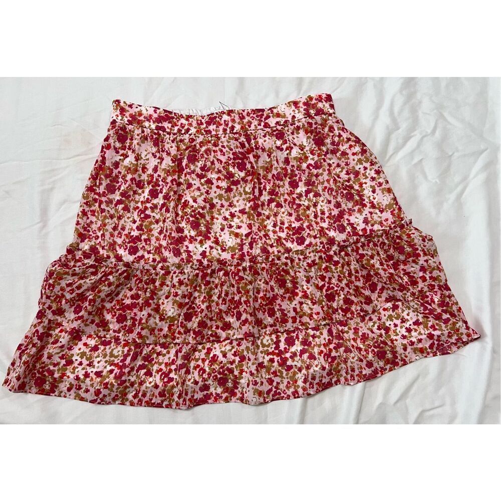 J.Crew Floral Tiered Ruffle Pink Mini